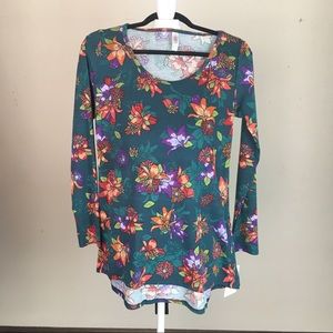 Lularoe Lynnae top S - NWT - teal floral